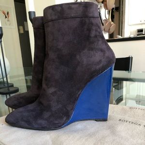 Bottega Veneta suede wedge booties